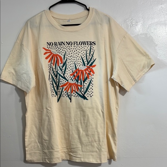 Graphic T-Shirt with Floral Design NWOT. Unisex XL - Picture 1 of 4